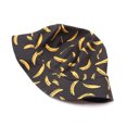 thumbnail image 3 of Fdelink Bucket Hat Sun UV Protection Hat Adult Unisex Cap Fashion Banana Print Outdoor Sun Travel Casual Pot Bucket Hat Black, 3 of 4