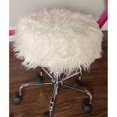thumbnail image 4 of Linon Mallory Tabouret Roulant Sans Dossier en Fausse Fourrure Blanc, 4 of 6