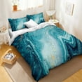 thumbnail image 3 of Move Over Marble Bedding Sets King Teal Marble Textured Duvet Cover Set Marble Pattern Microfiber No Filling, 3 of 6