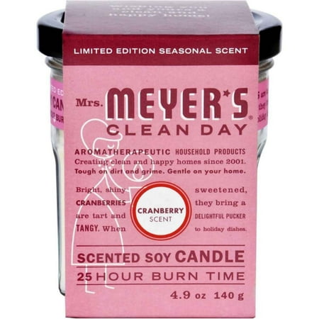 Mrs. Meyers 1579341 4.9 oz Soy Candle Cranberry
