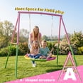 thumbnail image 6 of Kdymod 440lbs 40" Saucer Swing with Frame for Kids Outdoor, Heavy Duty Metal Swing Set with Adjustable Ropes & Ground Anchors, A-Frame Backyard Playset for Playground, Toddlers Ages 3+, Pink, 6 of 7