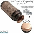 thumbnail image 3 of 44 Ounce Jumbo Pure Copper Water Bottle with Engraved Damask Design, Ayurvedic Benefits, 3 of 6