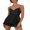 Black, variant on Michellecmm Women Jumpsuit, Sleeveless V Neck Backless Tie-up Layered Bodysuit