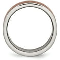 thumbnail image 3 of Chisel Titanium Brushed Center Brown IP-plated 8.2mm Grooved Edge Band - Ring Size 10.0, 3 of 8
