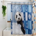 thumbnail image 3 of Funny Panda Standard Shower Curtain Set, Waterproof Shower Curtains for Bathroom, Cute Art Modern Lovely Animals on Showering Blue Washable Fabric Bath Curtain for Bathtub with Hooks 72x72 Inches, 3 of 9