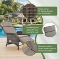 thumbnail image 2 of POCASSY Outdoor Recliner Chairs Set of 2 with Side Table, Adjustable Reclining Patio Chair with Cushion, Wicker Outdoor Chaise Lounge with Adjustable Backrest and Footrest, Ideal for Pool Deck, Gray, 2 of 9