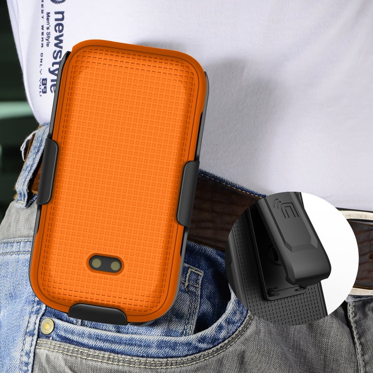 BELTRON Vertical Leather Case For CAT S22 Flip Phone/Sonim XP3 Plus XP3900 Flip Phone, Features: Heavy Duty Belt Loop, Metal Belt Clip & Dual Magnet Closure