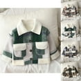 thumbnail image 4 of KAUOD Boys Fleece Lined Plaid Jackets Button Front Pockets Flannel Collar Coats Kids Toddler Long Sleeve Fuzzy Warm Outwear, 4 of 5
