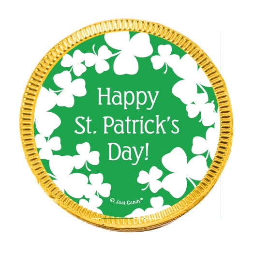 80ct St. Patrick's Day Candy Chocolate Coins Party Favors (80 Pack) - Clovers - By Just Candy