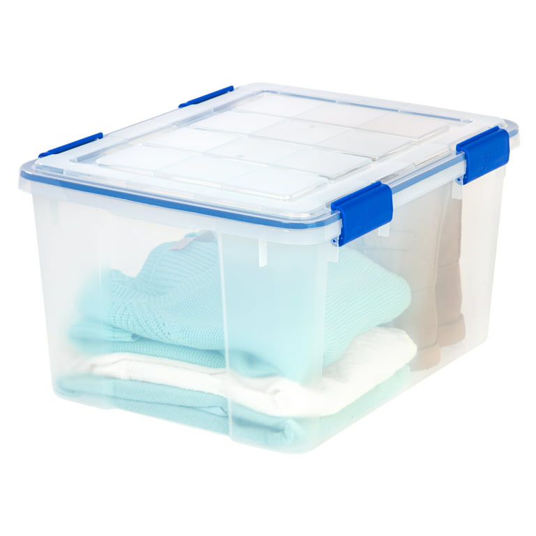 Ziploc 11-Gallons (44-Quart) Clear Body/Lid Blue Buckles Tote with