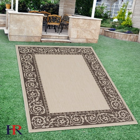 Handcraft Rugs Indoor Outdoor Area Rug With Fl Traditional Handcraft Rugs Indoor Outdoor Area Rug With Fl Traditional Chocolate Border And Solid Center 5 Ft By 7