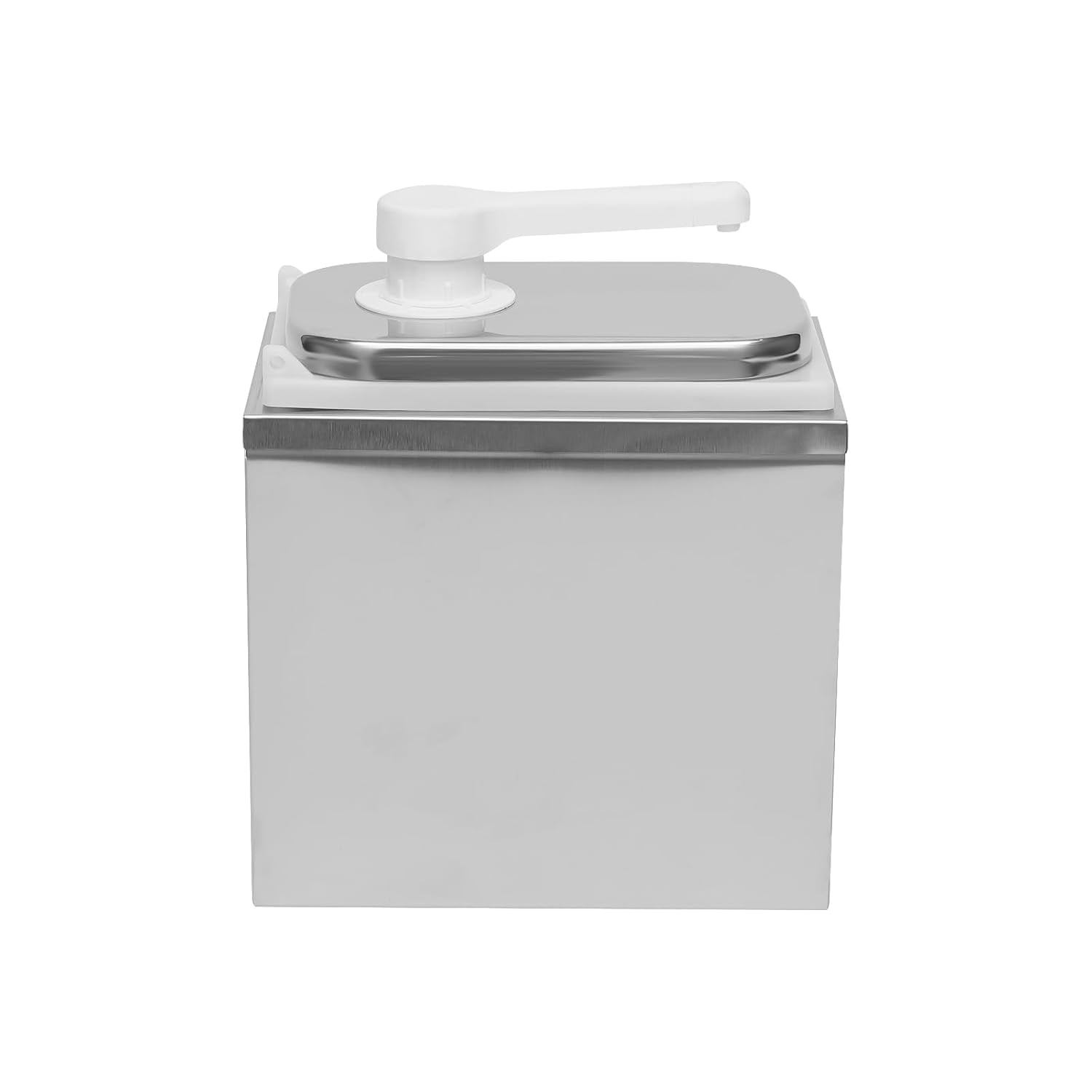 Sauce Pump Dispenser,2.11QT Stainless Steel Squeeze Ketchup Dispenser Pump with Inside Box, Syrup Station Container for Home Kitchen Hotel Coffee Shop