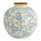 thumbnail image 4 of Creative Co-Op Df2720 Jarrón Con Diseño Floral De Terracota De 8 Pulgadas De Alto Y Acabado Craquelado, Color Azul, 4 of 7
