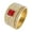 Gold Red, variant on Men's Stainless Steel Dainty Small Square Black Zirconia Rings Thumb Pinky Wedding Band Silver Size 7