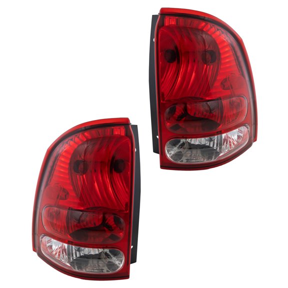For Buick Rainier 2004 2005 2006 2007 Tail Light Driver and Passenger Side | Pair | CAPA | Red, Clear Lens | Made of Plastic | Replacement For GM2800233, GM2801233 | 15131580, 15131581