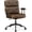 Brown, variant on MCQ Ergonomic PU Leather Office Chair for Adults, Adjustable Height, Lumbar Support, 360° Swivel, Black