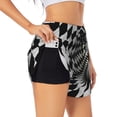 thumbnail image 2 of Bixox Women's 3D Vortex Illusion pattern 2 in 1 Running Shorts - Lightweight Athletic Workout Gym Yoga Shorts Liner with Pockets - Medium, 2 of 7