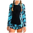 thumbnail image 3 of Girls Swim Suits 10-12 Girls Rash Guard Two Pieces Swimsuit Long Sleeve Bathing Suit for 3-10 Years, 3 of 9