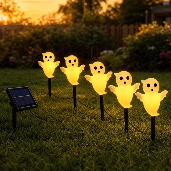 Eolstice Halloween Ghost Pathway Lights, Outdoor Decorative Lighting Fixtures, Spooky String Lights for Yard, Garden, Pathway, Holiday Party Decor