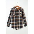 thumbnail image 6 of Women's Plaid Sherpa Lined Hooded Shacket - Blue - [ZhiHiMeRi] | (US 4-6)S, 6 of 12