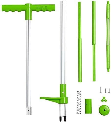 LNGOOR Stand Up Weed Puller, Root Removal Tool with 3 Stainless Steel Claws, 39 inch Long Handle Garden Hand Weeding Tool, Manual Remover Weed Extractor for Backyard, Lawn, Patio