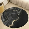 thumbnail image 4 of Black Gold Marble Texture Round Area Rugs for Bedroom Living Room, 5FT Soft Comfy Indoor Circle Carpets, Carpet Home Decor Floor Mat, 4 of 6