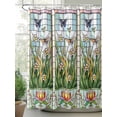 thumbnail image 2 of Retro Window Flowering Shower Curtain, Colorful Floral Butterflies Art Waterproof Shower Curtain Set with 12 Hooks Lightweight Washable Fabric Shower Curtains for Bathroom 72x72 Inches, 2 of 6