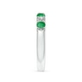 thumbnail image 3 of Angara Natural 0.44 Ct. Emerald with Diamond Non Eternity Ring in 14K White Gold for Women (Ring Size: 3), 3 of 9