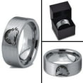 thumbnail image 4 of Tungsten Horse Horses Equestrian Equine Equidae Band Ring 8mm Men Women Comfort Fit Gray Flat Cut Brushed Polished, 4 of 4