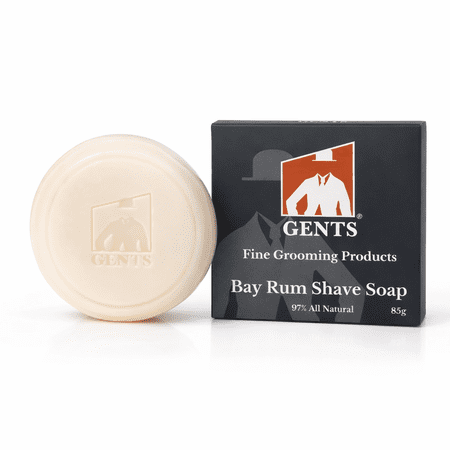 GENTS 97% Bay Rum All-Natural Shave Soap Made with Shea Butter Coconut Oil, Avocado Oil