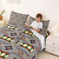 thumbnail image 3 of jejeloiu Calm Tribal Bed Sheets,Serene Print Full Size Sheets For Boys,Gray Multicolor,4pcs,1 Flat Sheet, 1 Fitted Sheet and 2 Pillowcases, 3 of 6