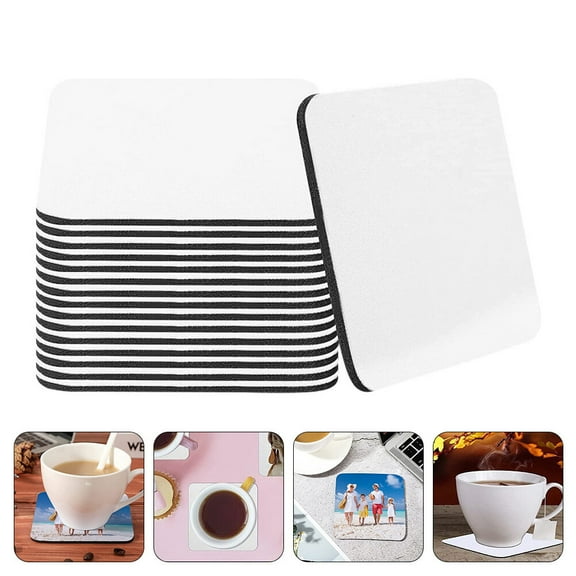 WHAMVOX 16Pcs Neoprene Coasters 3.93X3.93in for Holiday Parties and Wedding Decorations