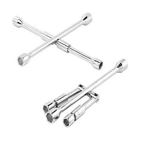 Performance Tool 6 Point Metric and SAE 4-Way Folding Lug Wrench 7...
