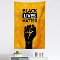 thumbnail image 1 of Black Lives Matter Tapestry, Words Fist Silhouette on Orange Toned Starry Background, Fabric Wall Hanging Decor for Bedroom Living Room Dorm, 5 Sizes, Marigold and Charcoal Grey, by Ambesonne, 1 of 1