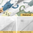 thumbnail image 5 of No Hook Shower Curtain with Snap in Liner, Cartoon Cat Seamless Waterproof Fabric Bathroom Curtain Mesh Top Window, Funny Animal on White Shower Curtains 60x72in, 5 of 9