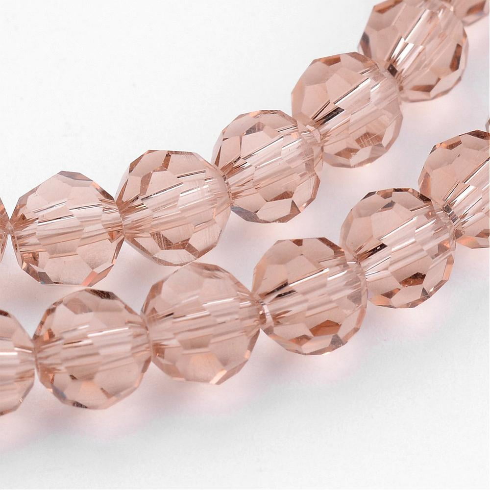 Transparent Glass Bead Strands Imitate Austrian Crystal Faceted(32 Facets) Round Moccasin 8mm Hole: 1mm about 65~67pcs/strand 49~50cm