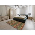 thumbnail image 4 of Ahgly Company Indoor Round Patterned Dark Sienna Brown Area Rugs, 3' Round, 4 of 6
