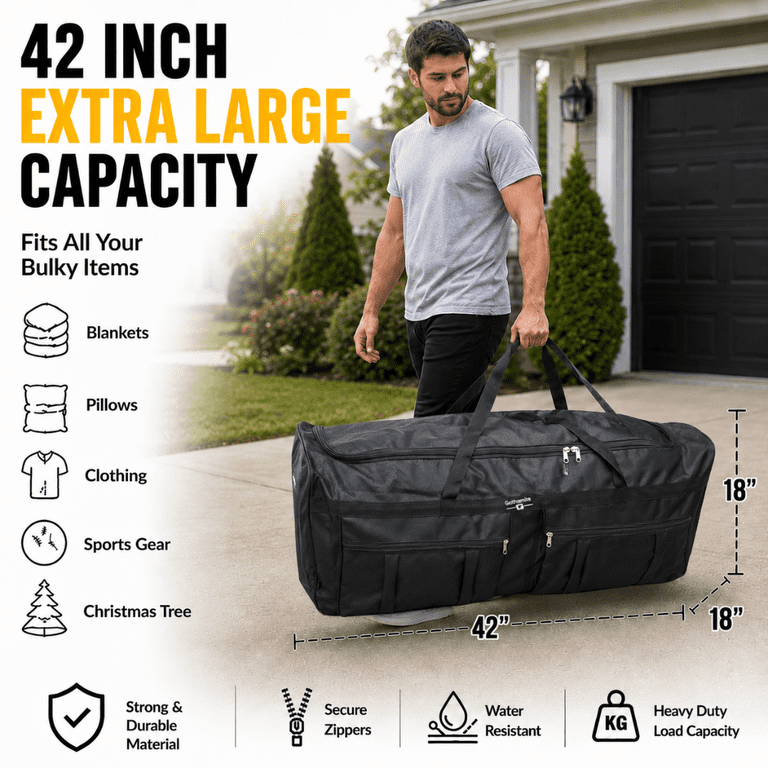 Gothamite 42-inch Rolling Duffle Bag with Wheels, XL Duffle