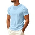 thumbnail image 3 of Trgacdwlo Men's Ice Silk Running Shirts Crew Neck Mens Shirts Short Sleeve Quick Dry Cooling Summer Mens Workout Shirts Light Blue XXL, 3 of 6