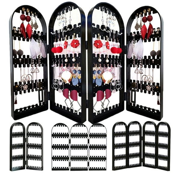 Walbest PP Earring Studs Holder Organizer Display Screen Stand, Foldable Jewelry Hanger Hanging Necklace Earrings Bracelets Storag