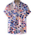 thumbnail image 4 of Camisa de moda con estampado de flores en 3D para hombre, camisas hawaianas de manga corta con solapa de verano, blusa holgada con botones y flores para la calle, 4 of 5
