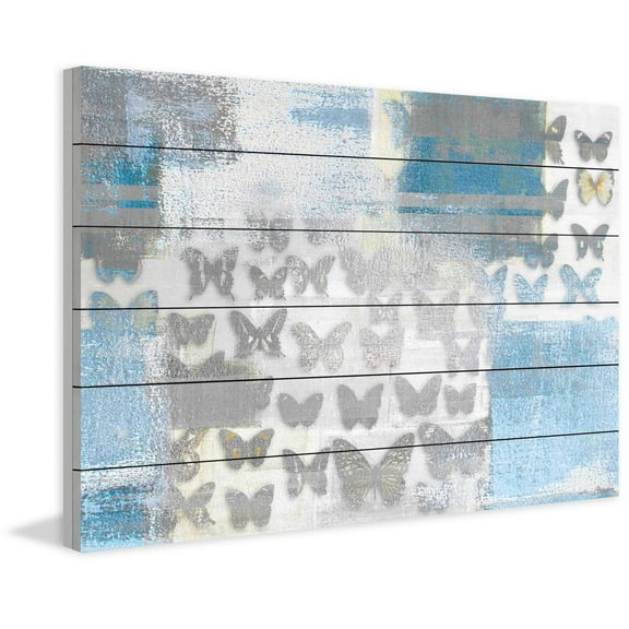 Parvez Taj Butterfly Frenzy White Wood Wall Art