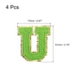 thumbnail image 2 of Uxcell 4Pcs Chenille Letter Patches Iron on Letter Patches Green U Alphabet Decorative Repair Embroidered Patches, 2 of 5