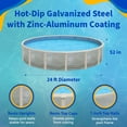 thumbnail image 3 of Blue Wave Trinity 24-ft Round 52-in Deep Steel Wall Above Ground Pool Package with 7-in Top Rail, 3 of 7