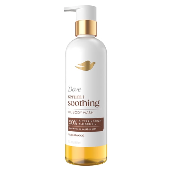 Dove Almond Oil & Sandal Wood Oil Body Wash For Women Serum   Soothing For Hydrated & Repaired Skin, 15.3 fl oz