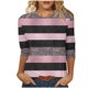 thumbnail image 3 of TaTaai Women Crew Neck 3/4 Sleeve Printed Pullover Top Casual Fashion Ladies Outdoor Gathering Wear Lightweight Breathable Non-See-Through No Fading Soft Fashion Top Gift, 3 of 5