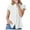White, variant on Timegard Tops for Women Trendy Stand Collar Short Sleeve Button down Shirts Casual Loose Comfy Work Blouse