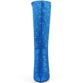 thumbnail image 2 of BLISSFUL STEP Women's Boots Pointed Toe Glitter Stiletto Heel Knee High Boots  Blue 6, 2 of 4