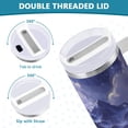thumbnail image 3 of Yayeee 30oz Stainless Steel Tumbler with Straw and Handle Double-Wall Insulated Travel Water Bottle, Moonlight Mountain, 3 of 8