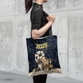 thumbnail image 4 of Happy New Year Yorkshire Terrier Welcome 2025 Balloon Firework Party All Over Print 3D Canvas Tote Bag Yorkie Dog Lover Gifts Reusable Handbag - 01014, 4 of 5